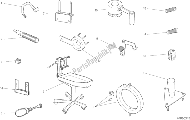 All parts for the 001 - Workshop Service Tools of the Ducati Multistrada 1260 ABS 2019